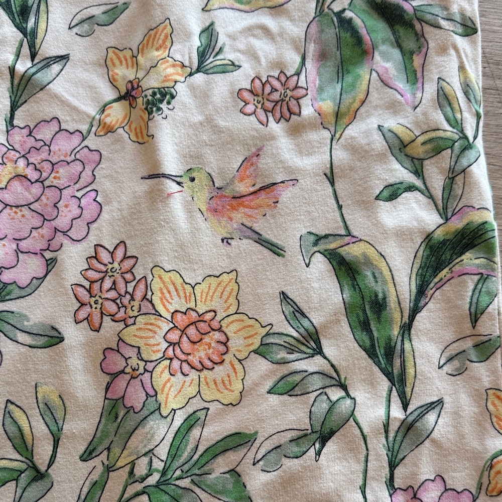 Pact Girls Floral Cream Pajama Pants with Pink and Orange Accents - Picture 4 of 6